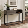 Bowery Hill Engineered Wood Writing Desk in Rustic Oak and Black