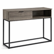 Bowery Hill Engineered Wood Writing Desk in Rustic Oak and Black