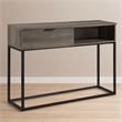 Bowery Hill Engineered Wood Writing Desk in Rustic Oak and Black