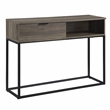 Bowery Hill Engineered Wood Writing Desk in Rustic Oak and Black