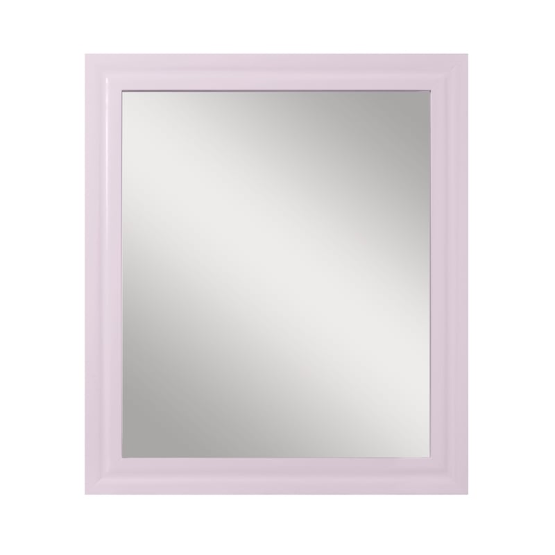 Bowery Hill Contemporary MDF Wood Mirror in Pink High Gloss Finish