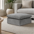 Bowery Hill Modular Linen Upholstered Ottoman in Grey Fabric
