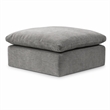Bowery Hill Modular Linen Upholstered Ottoman in Grey Fabric