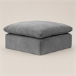 Bowery Hill Modular Linen Upholstered Ottoman in Grey Fabric