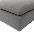 Bowery Hill Modular Linen Upholstered Ottoman in Grey Fabric
