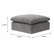 Bowery Hill Modular Linen Upholstered Ottoman in Grey Fabric