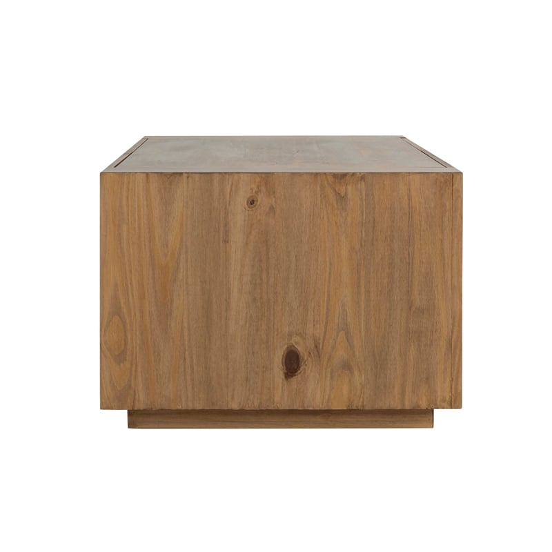 Bowery Hill 4-Drawer Rectangular Coffee Table in Pine Oak Finish