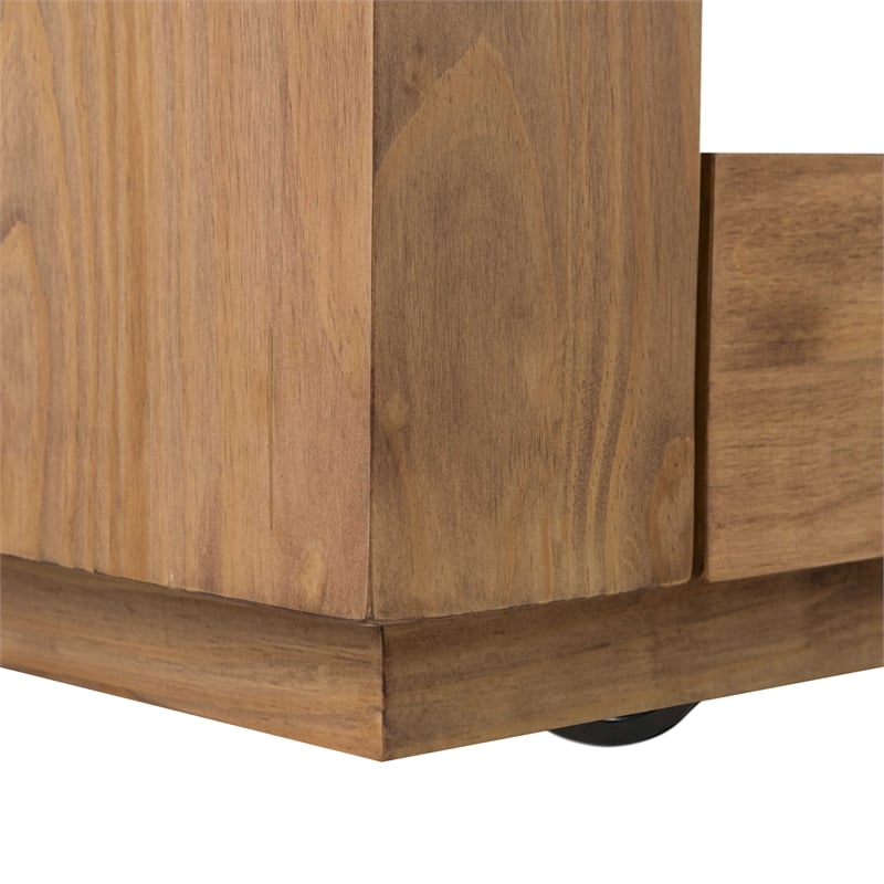 Bowery Hill 4-Drawer Rectangular Coffee Table in Pine Oak Finish