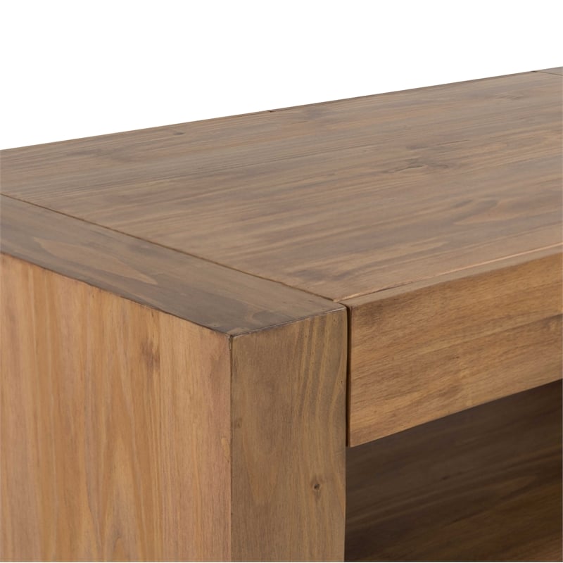 Bowery Hill 4-Drawer Rectangular Coffee Table in Pine Oak Finish