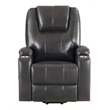 Bowery Hill Transitional Leather Power Lift Recliner in Gunmetal