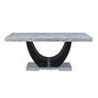 Bowery Hill Rectangular Dining Table with Engineered Stone Top in Gray