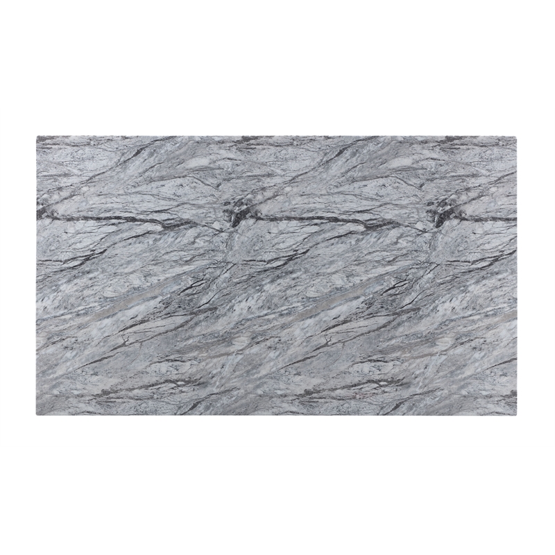 Bowery Hill Rectangular Dining Table with Engineered Stone Top in Gray