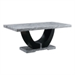 Bowery Hill Rectangular Dining Table with Engineered Stone Top in Gray