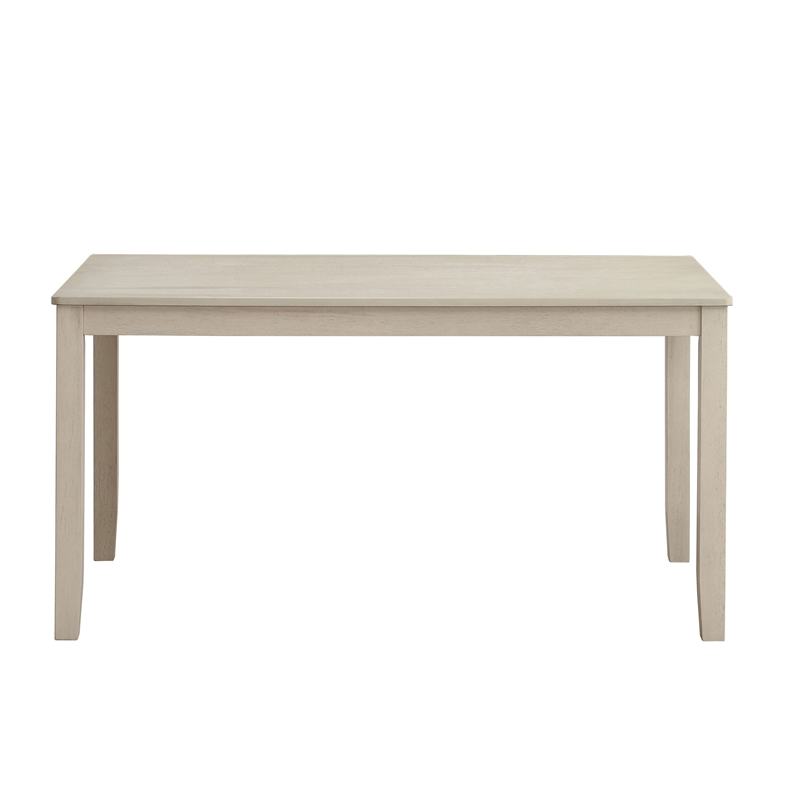 Bowery Hill Rubberwood Rectangular Dining Table in Antique White