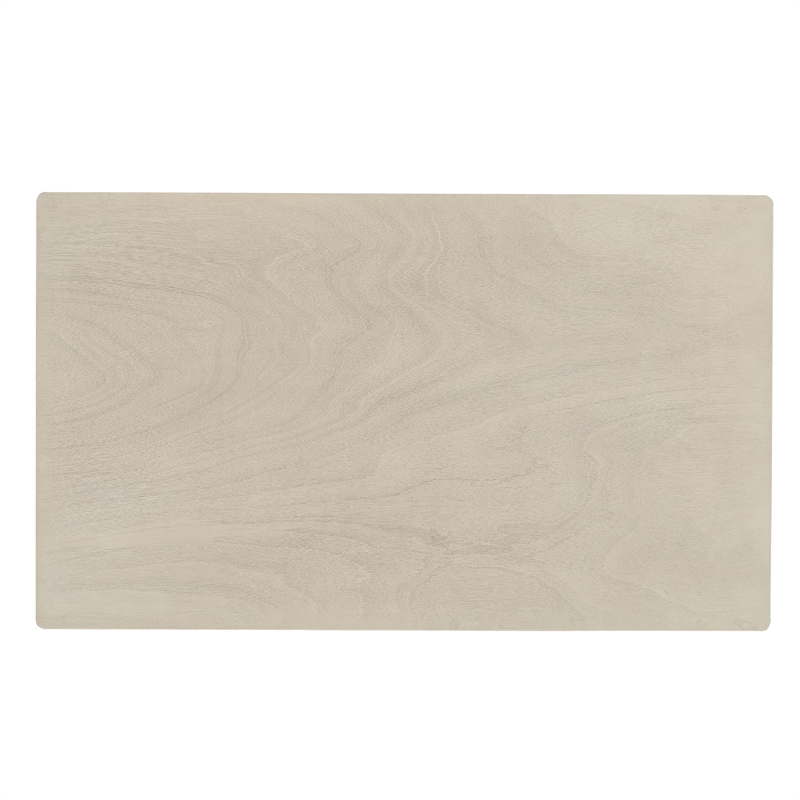 Bowery Hill Rubberwood Rectangular Dining Table in Antique White