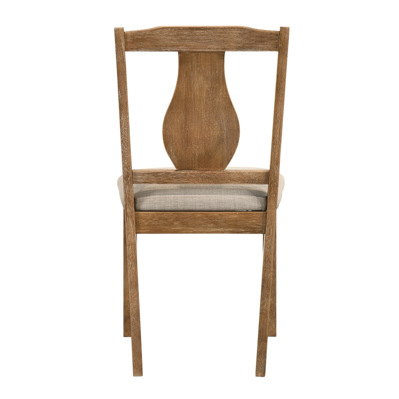 Bowery Hill 5-Piece Wood Dining Set in Weathered Oak with Upholstered Chairs