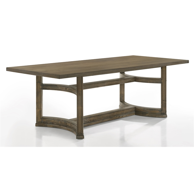 Bowery Hill Rectangular Wood Dining Table in Weathered Oak Finish