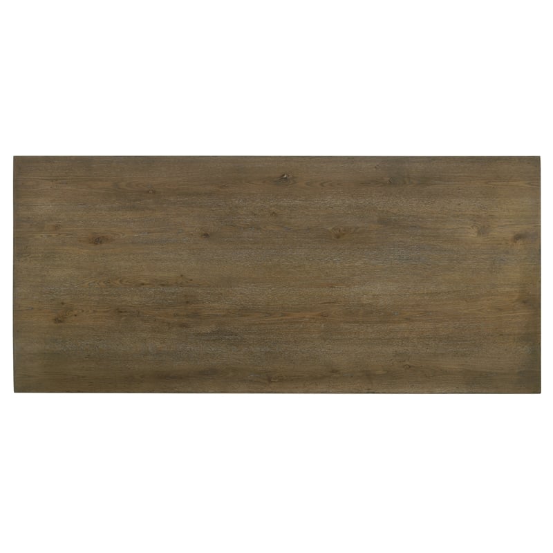 Bowery Hill Rectangular Wood Dining Table in Weathered Oak Finish