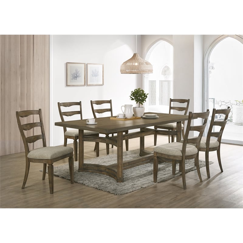 Bowery Hill Rectangular Wood Dining Table in Weathered Oak Finish