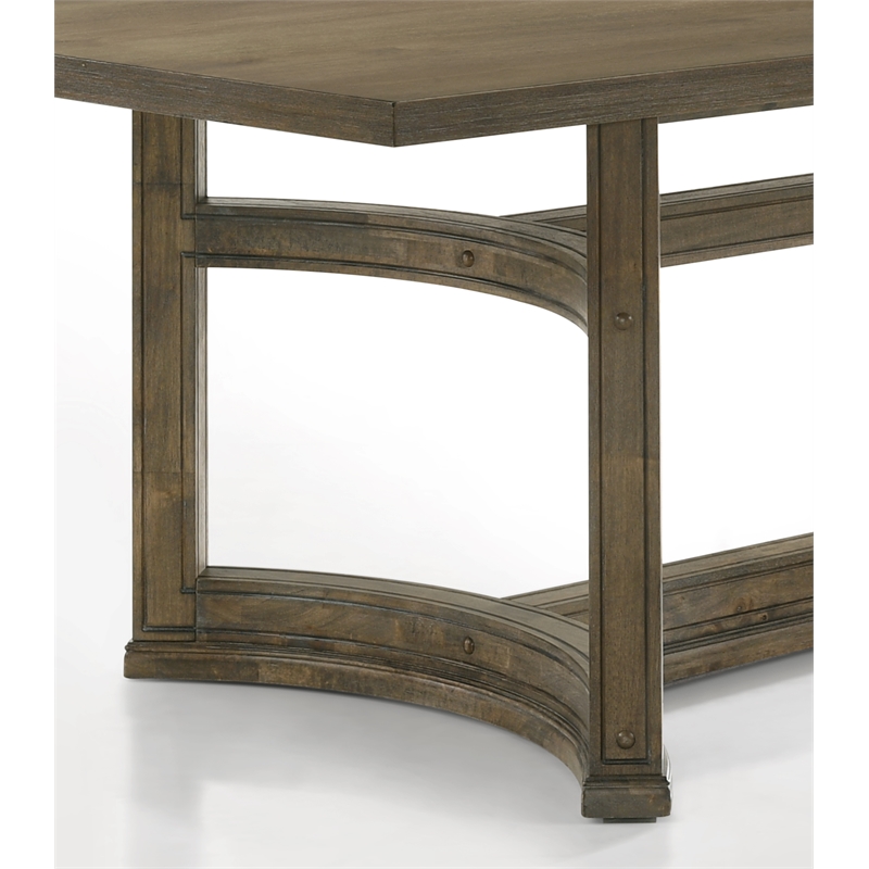 Bowery Hill Rectangular Wood Dining Table in Weathered Oak Finish