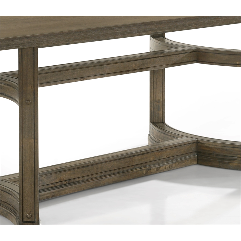 Bowery Hill Rectangular Wood Dining Table in Weathered Oak Finish