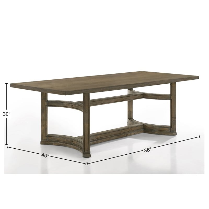 Bowery Hill Rectangular Wood Dining Table in Weathered Oak Finish