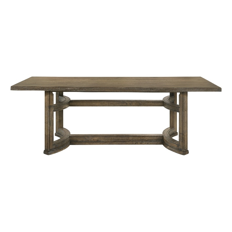 Bowery Hill Rectangular Wood Dining Table in Weathered Oak Finish