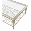 Bowery Hill Rectangular Coffee Table in Tempered Glass and Silver Metal