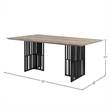 Bowery Hill Rectangular Wood & Metal Dining Table in Antique Oak & Black