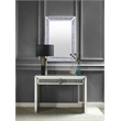 Bowery Hill Mirrored Console Table with Drawer and Faux Diamonds Inlay