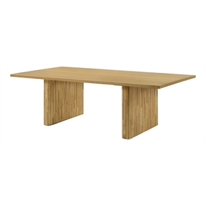 Bowery Hill Contemporary Wood Dining Table with Striation Details in Natural