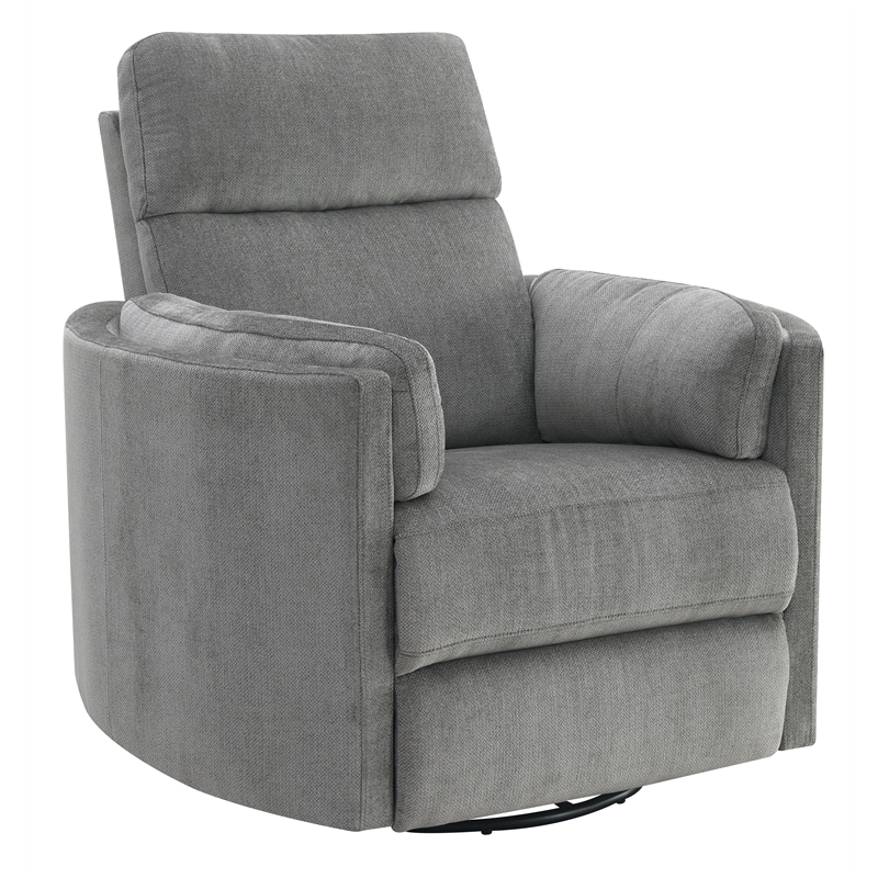 Bowery Hill Wooden Glider Recliner with Swivel in Charcoal