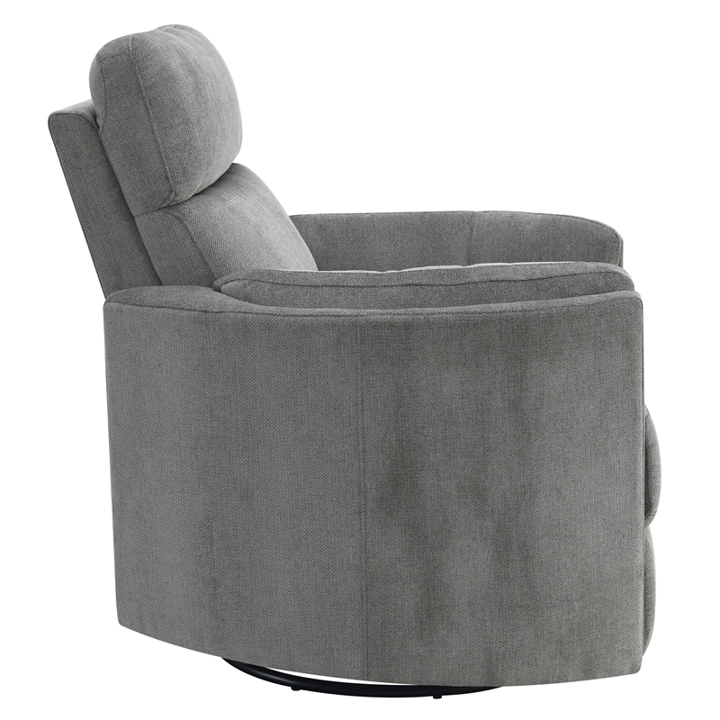 Bowery Hill Wooden Glider Recliner with Swivel in Charcoal
