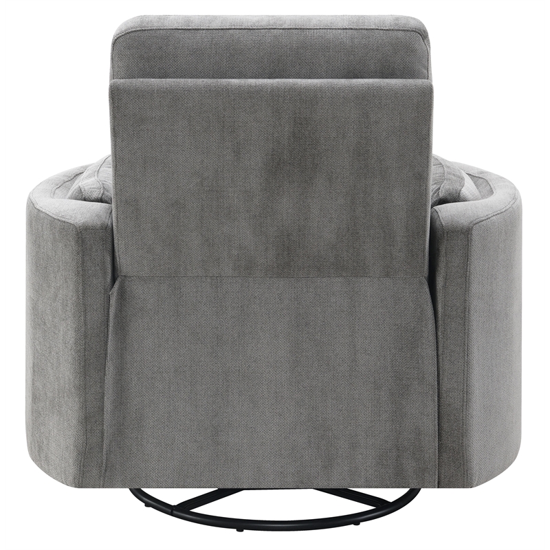 Bowery Hill Wooden Glider Recliner with Swivel in Charcoal