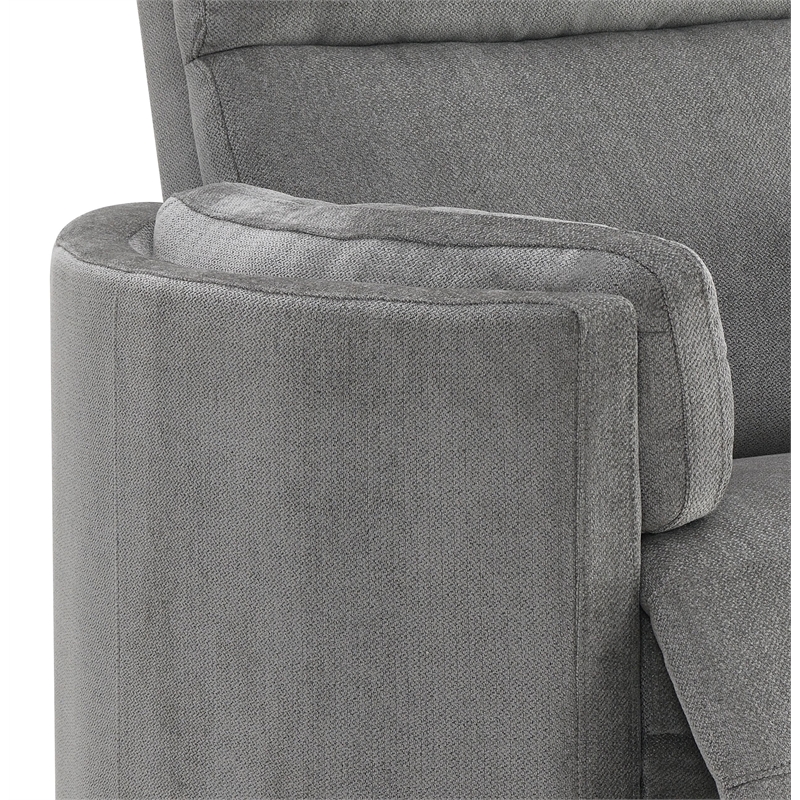 Bowery Hill Wooden Glider Recliner with Swivel in Charcoal