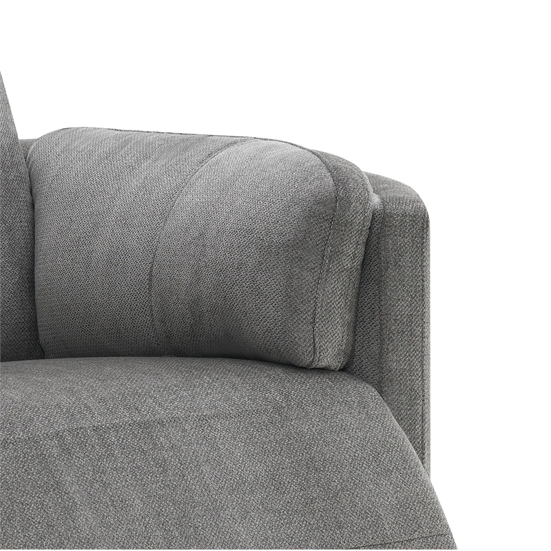 Bowery Hill Wooden Glider Recliner with Swivel in Charcoal