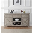 Bowery Hill Rocky Gray Oak Server with Wine Rack and 3 Drawers