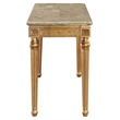 Bowery Hill Daesha Rectangular Marble Top Sofa Table in Antique Gold