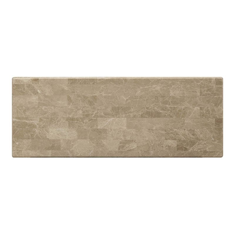 Bowery Hill Daesha Rectangular Marble Top Sofa Table in Antique Gold