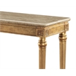 Bowery Hill Daesha Rectangular Marble Top Sofa Table in Antique Gold