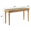 Bowery Hill Daesha Rectangular Marble Top Sofa Table in Antique Gold