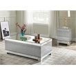 Bowery Hill Square End Table with Faux Crystal Inlay in Mirrored Finish