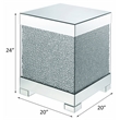 Bowery Hill Square End Table with Faux Crystal Inlay in Mirrored Finish