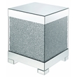 Bowery Hill Square End Table with Faux Crystal Inlay in Mirrored Finish