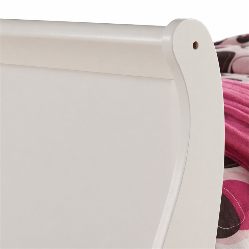 Bowery Hill Full Wooden Sleigh Bed in White