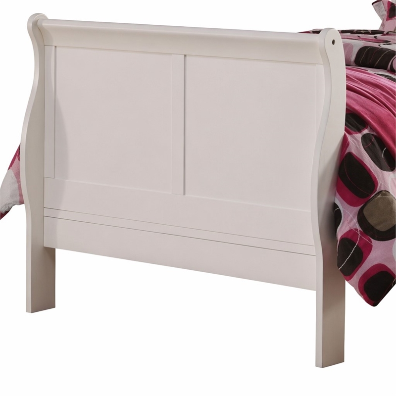 Bowery Hill Full Wooden Sleigh Bed in White