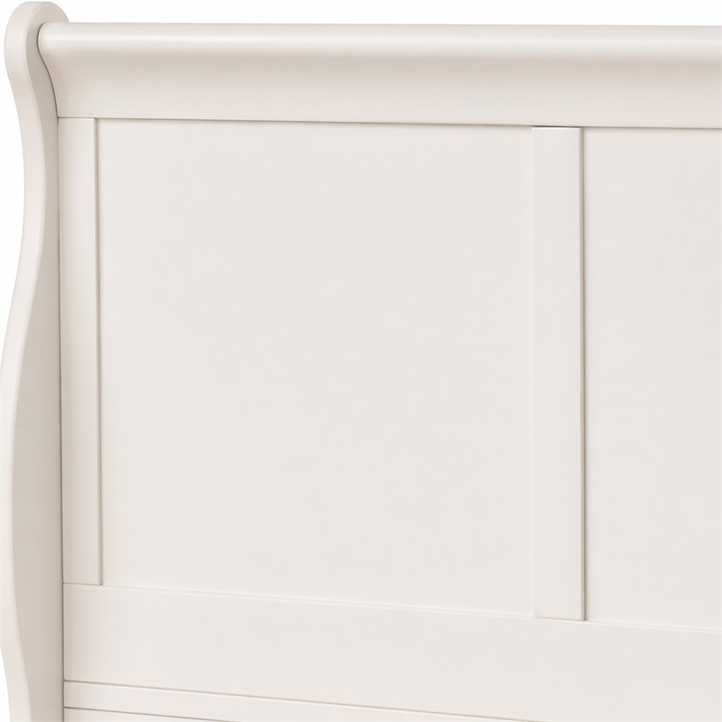 Bowery Hill Twin Wooden Sleigh Bed in White