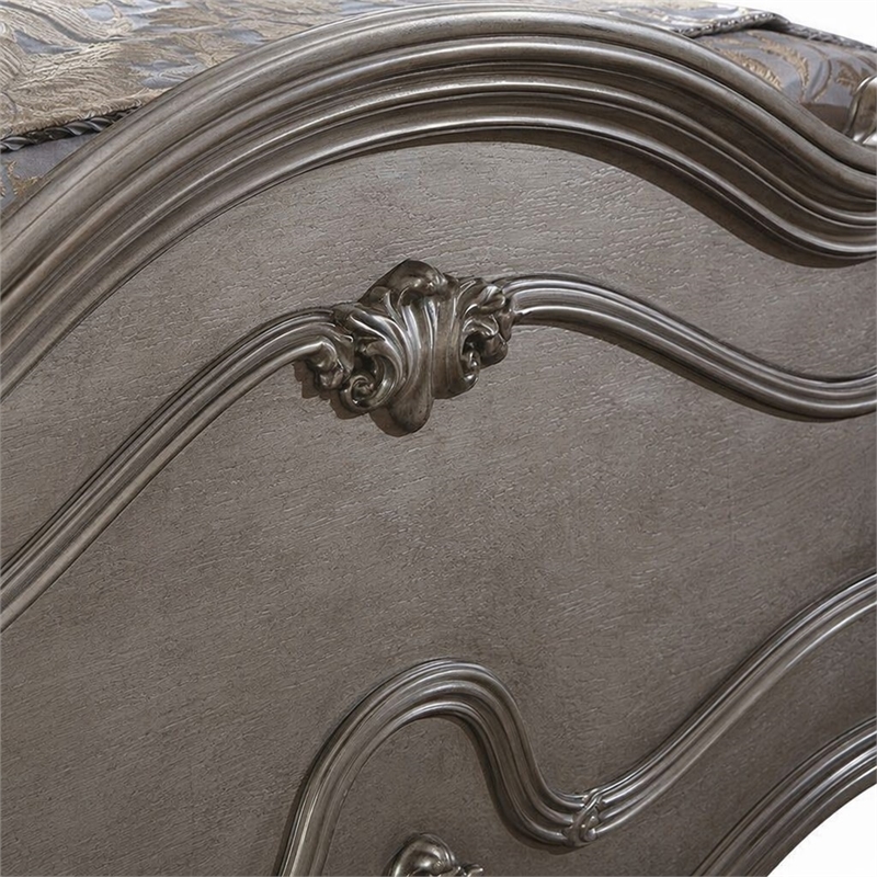 Bowery Hill Wooden Queen Panel Bed in Antique Platinum Finish