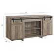 Bowery Hill Storage TV Stand with Barn Doors in Rustic Oak