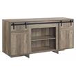 Bowery Hill Storage TV Stand with Barn Doors in Rustic Oak